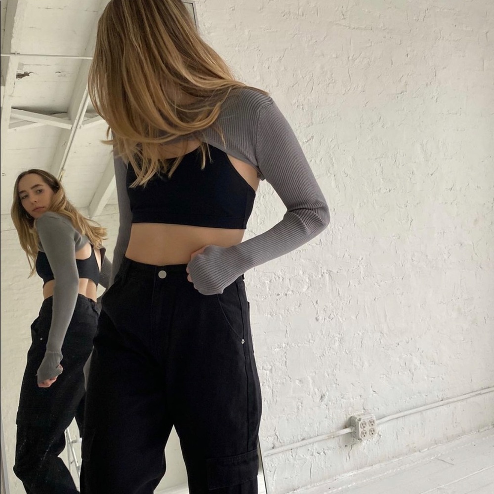 NWOT Ribbed Shrug Extreme Crop Sweater